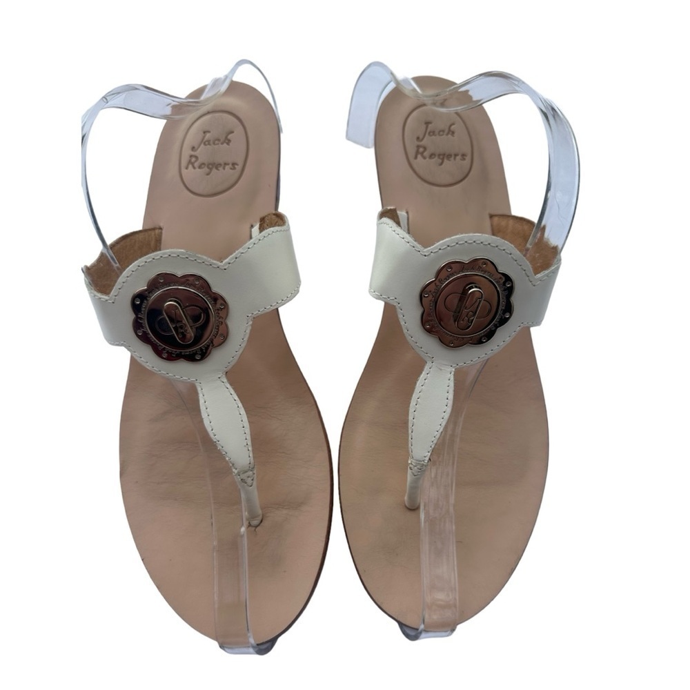 Jack Rogers White Larissa Flip Flop Thong Sandals Size 8.5 M - Picture 2 of 10